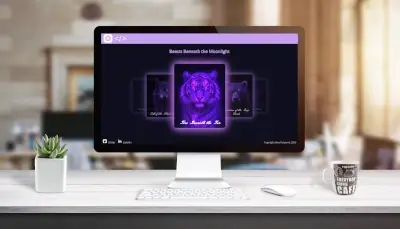 Neonový 3D carousel využívající Materialize.js