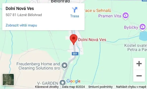 Mapa - Lázně Bělohrad Lázeňská 295