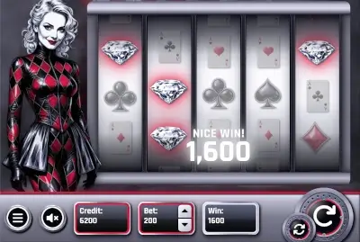 Mockup slotové hry Harlequin's Fortune